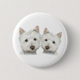 Chapa Redonda De 5 Cm Perros lindos de Westie