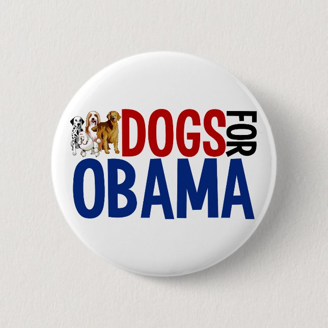 Chapa Redonda De 5 Cm Perros para Obama (Anverso)