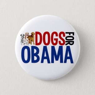 Chapa Redonda De 5 Cm Perros para Obama