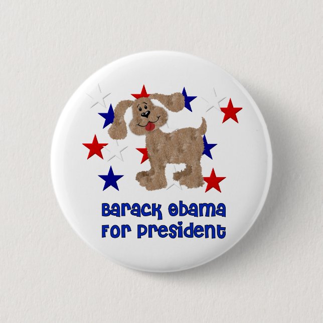 Chapa Redonda De 5 Cm Perros para Obama (Anverso)