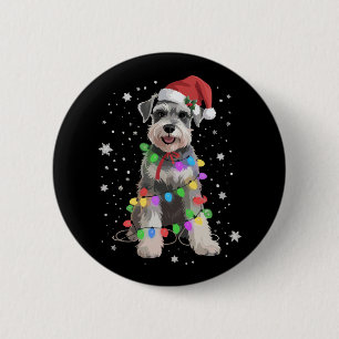 Chapa Redonda De 5 Cm Perros Schnauzer Árbol Navidad Xmas Mascota Animal