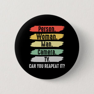 Chapa Redonda De 5 Cm Persona. Mujer. Hombre. Cámara. Tv Vintage Diverti