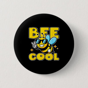 Chapa Redonda De 5 Cm Personaje de abeja feliz divertido signo de paz li