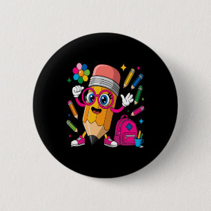 Chapa Redonda De 5 Cm Personaje de Lápiz Aprender Crear