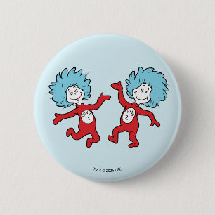 Chapa Redonda De 5 Cm Personaje Thing 1 y Thing 2 de Dr. Seuss
