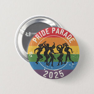 Chapa Redonda De 5 Cm Personajes de baile del desfile del orgullo
