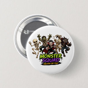 Chapa Redonda De 5 Cm Personajes de Halloween del Equipo de Monstruos Di