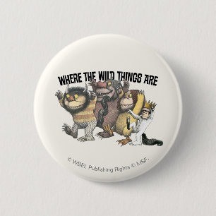 Chapa Redonda De 5 Cm Personajes y logotipo de Where the Wild Things Are