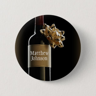 Chapa Redonda De 5 Cm Personalice la botella de vino con el Día del Jefe