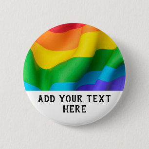 Chapa Redonda De 5 Cm Personaliza Bandera LGBT de Orgullo Arcoíris