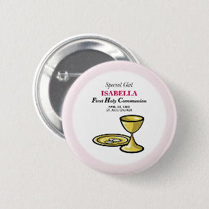 Chapa Redonda De 5 Cm Personaliza, Chica Especial, Primera Comunión