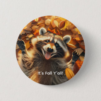 Chapa Redonda De 5 Cm Personalizable Cae Silly Raccoon