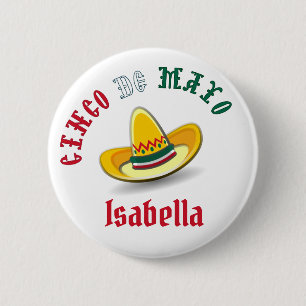 Chapa Redonda De 5 Cm Personalizable Cinco de Mayo 5 Fiesta