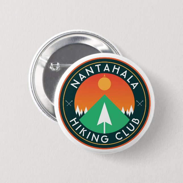 Chapa Redonda De 5 Cm personalizable club de senderismo paro de montaña  (Anverso y reverso)