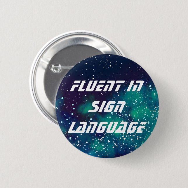 Chapa Redonda De 5 Cm Personalizable de lenguaje fluido/Rótulo Identidad (Anverso y reverso)