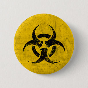 Chapa Redonda De 5 Cm Personalizable del Grunge del Biohazard