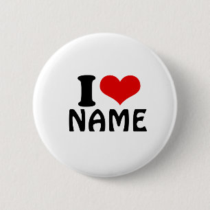 Chapa Redonda De 5 Cm Personalizable Día de San Valentín Amo Personaliza