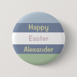 Chapa Redonda De 5 Cm Personalizable Feliz texto de Pascua