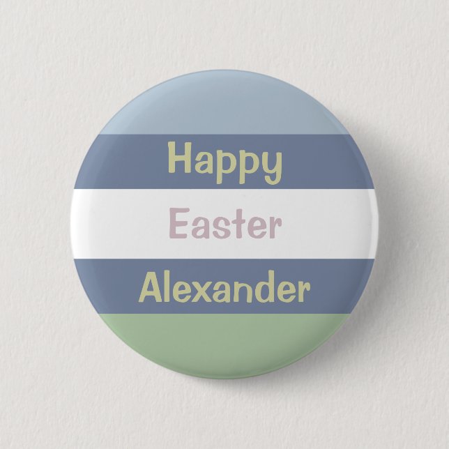 Chapa Redonda De 5 Cm Personalizable Feliz texto de Pascua (Anverso)