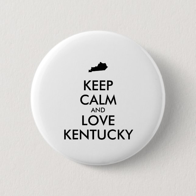 Chapa Redonda De 5 Cm Personalizable MANTENER CALMA Y AMAR A KENTUCKY (Anverso)