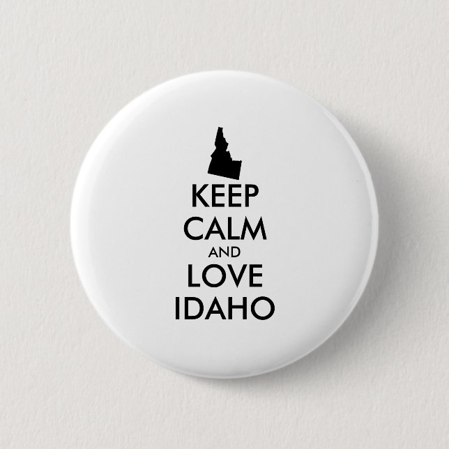 Chapa Redonda De 5 Cm Personalizable MANTENER LA CALMA Y AMAR A IDAHO (Anverso)