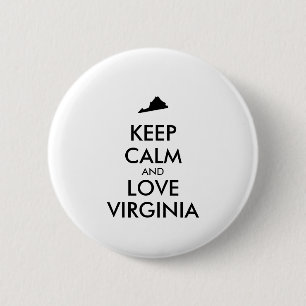 Chapa Redonda De 5 Cm Personalizable MANTENGA CALMA Y AME A VIRGINIA