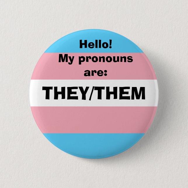 Chapa Redonda De 5 Cm Personalizable Pronoun (Anverso)