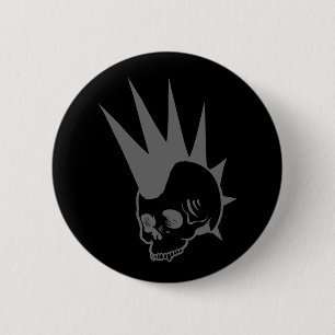 Chapa Redonda De 5 Cm Personalizable Punk Cráneo sin Jawless