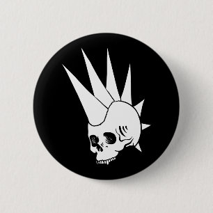 Chapa Redonda De 5 Cm Personalizable Punk Cráneo sin Jawless Versión 2
