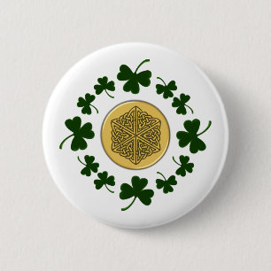 Chapa Redonda De 5 Cm ¡PERSONALIZABLE!  Tréboles - Celtic irlandés del