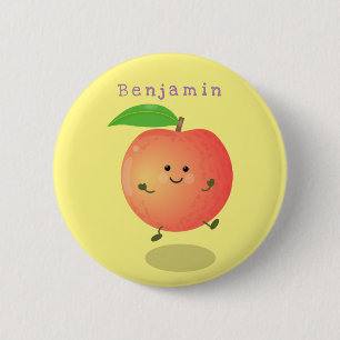 Chapa Redonda De 5 Cm Personalizado amarillo de melocotón alegre