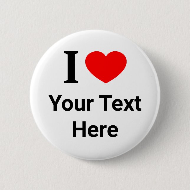 Chapa Redonda De 5 Cm Personalizado ❤️ AMO EL CORAZÓN (Anverso)