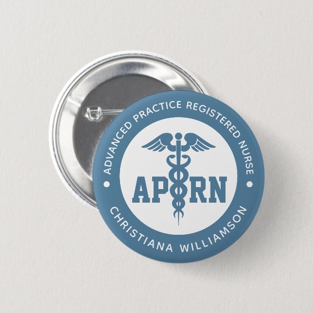 Chapa Redonda De 5 Cm Personalizado APRN Enfermero registrado de práctic (Anverso y reverso)