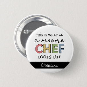 Chapa Redonda De 5 Cm Personalizado Awesome Chef Gifts   Mejor Chef Cada