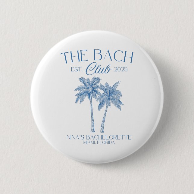 Chapa Redonda De 5 Cm Personalizado Bachelorette Party Beach Bridal 2025 (Anverso)