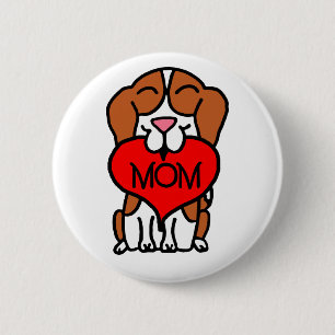 Chapa Redonda De 5 Cm Personalizado Beagle Mom
