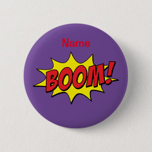 Chapa Redonda De 5 Cm Personalizado Boom Thunder_Cove