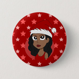 Chapa Redonda De 5 Cm personalizado chica navidades
