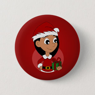 Chapa Redonda De 5 Cm personalizado chica navidades