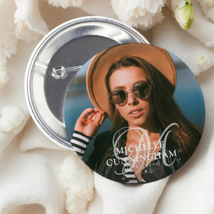 Chapa Redonda De 5 Cm Personalizado clásico simple de memoria funeral