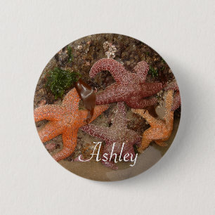 Chapa Redonda De 5 Cm Personalizado con nombre: Starfish/Sea Star Photo 
