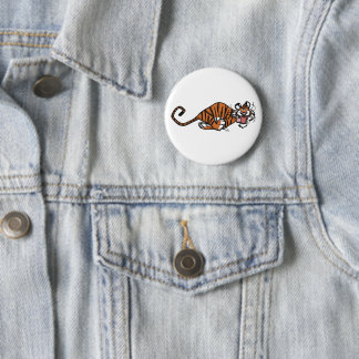 Chapa Redonda De 5 Cm Personalizado corriendo tigre