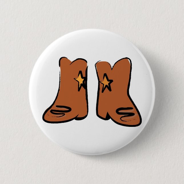 Chapa Redonda De 5 Cm Personalizado Cowboy Boots (Anverso)