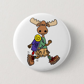 Chapa Redonda De 5 Cm Personalizado Cute Moose Hiker