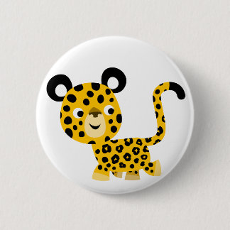 Chapa Redonda De 5 Cm Personalizado Cute Sonriente Leopard Button Badge