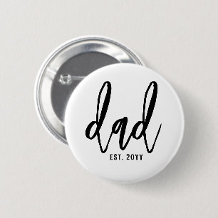 Chapa Redonda De 5 Cm Personalizado Dad Est. Tipografía moderna del guió