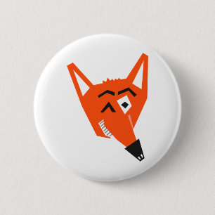 Chapa Redonda De 5 Cm Personalizado de animales de Fox cierrando ojos ma