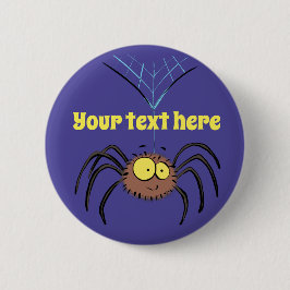 Chapa Redonda De 5 Cm personalizado de araña adorable y feliz