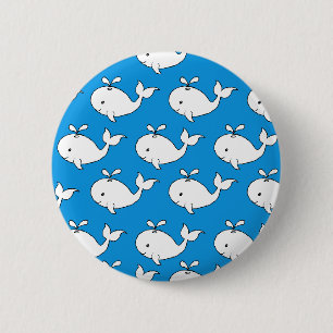 Chapa Redonda De 5 Cm Personalizado de ballenas con patrón de ballena di