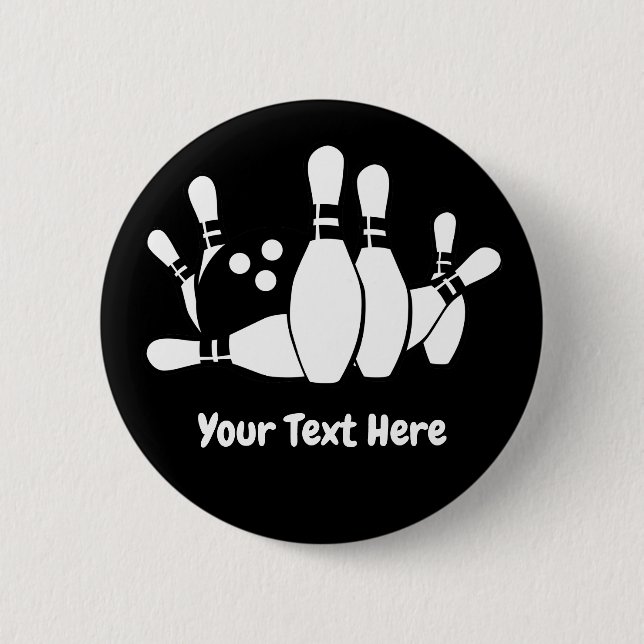 Chapa Redonda De 5 Cm Personalizado de Bowler Ball Pins (Anverso)
